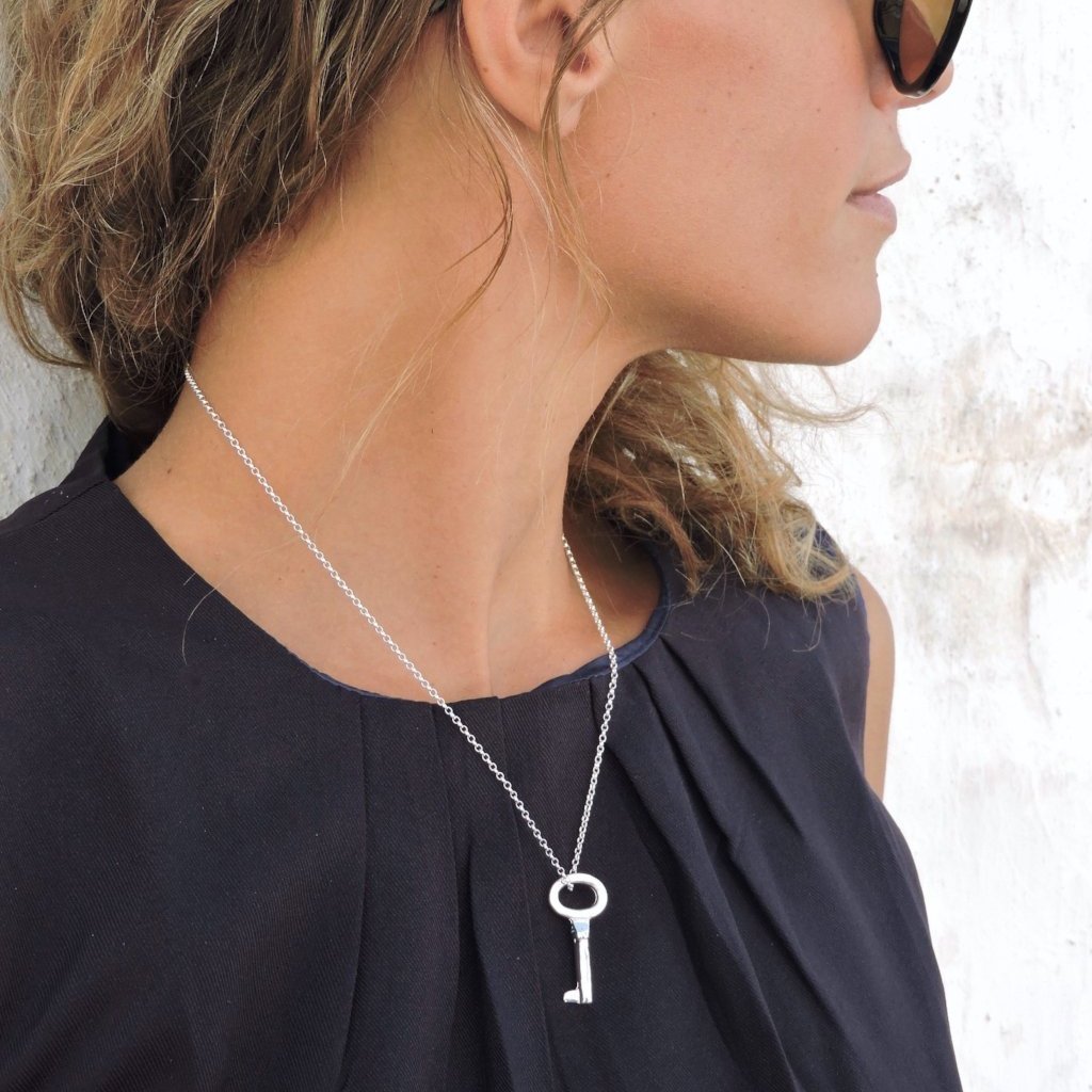KEY necklace - silver - Jennifer Kinnear Jewellery - charms collection