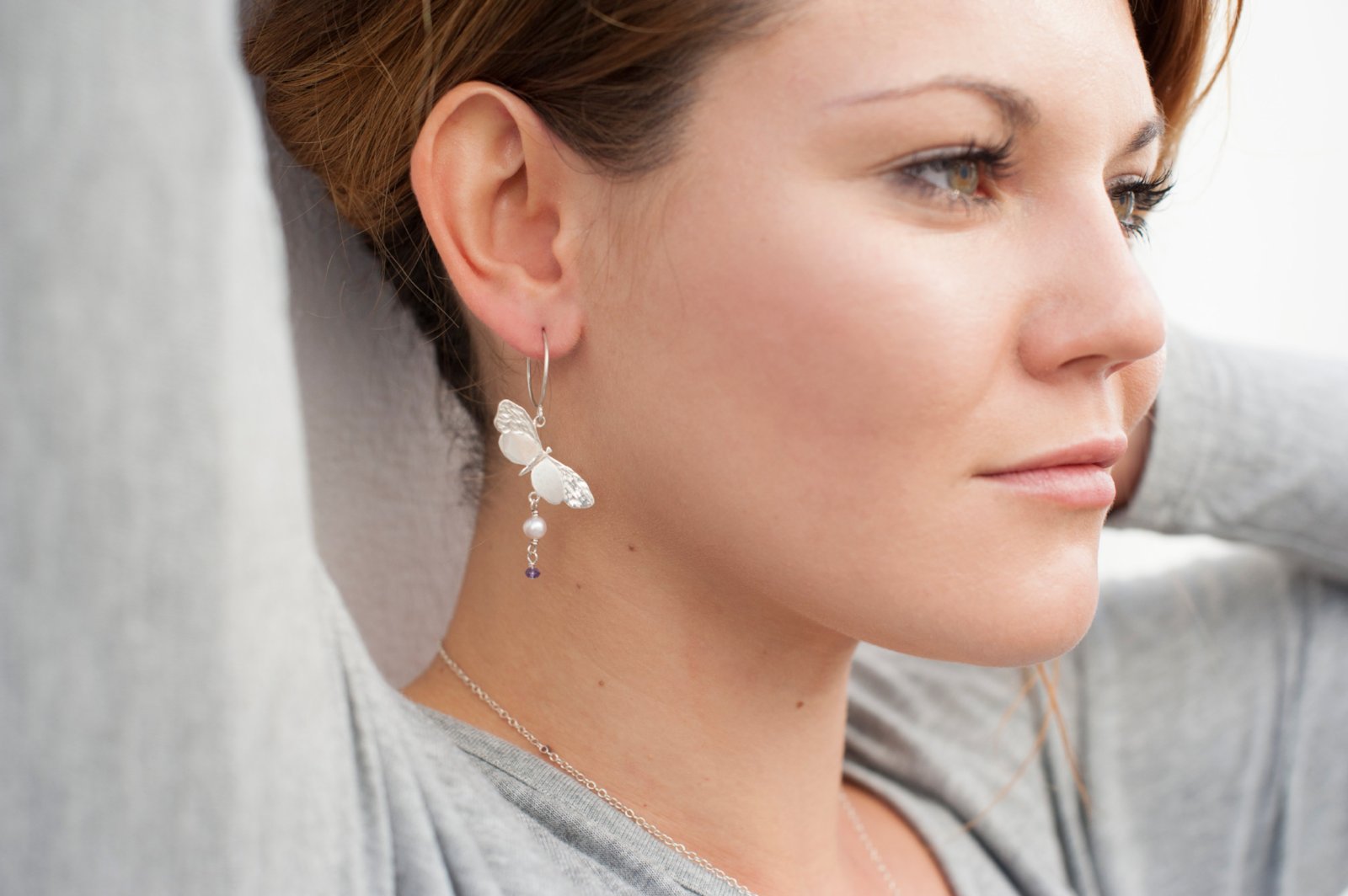 BUTTERFLY earrings - silver - Jennifer Kinnear Jewellery - charms collection
