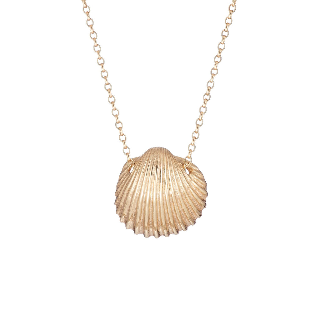 Goldplated Cockle Shell Necklace- Ocean Collection - Jennifer Kinnear Jewellery