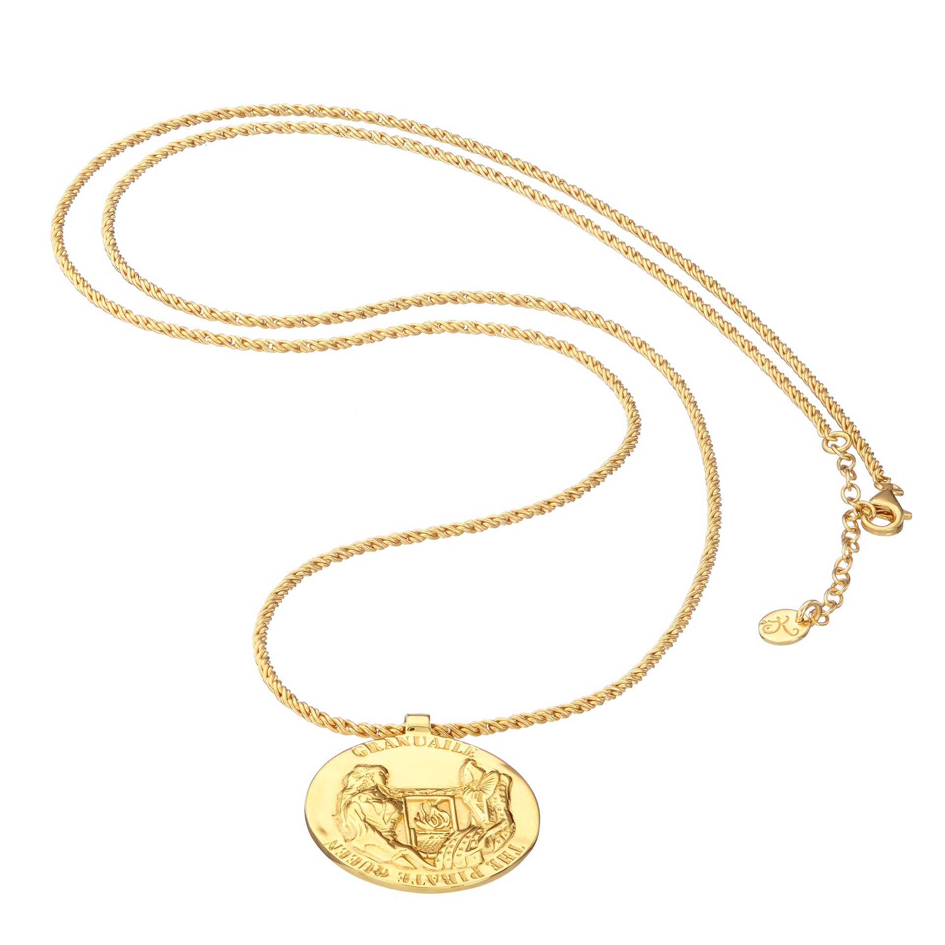 Goldplated Granuaile Medallion Necklace from the Grace O'malley collection