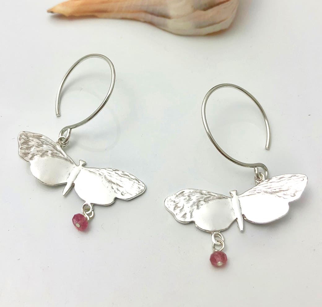 Silver butterfly earrings - Jennifer Kinnear Jewellery