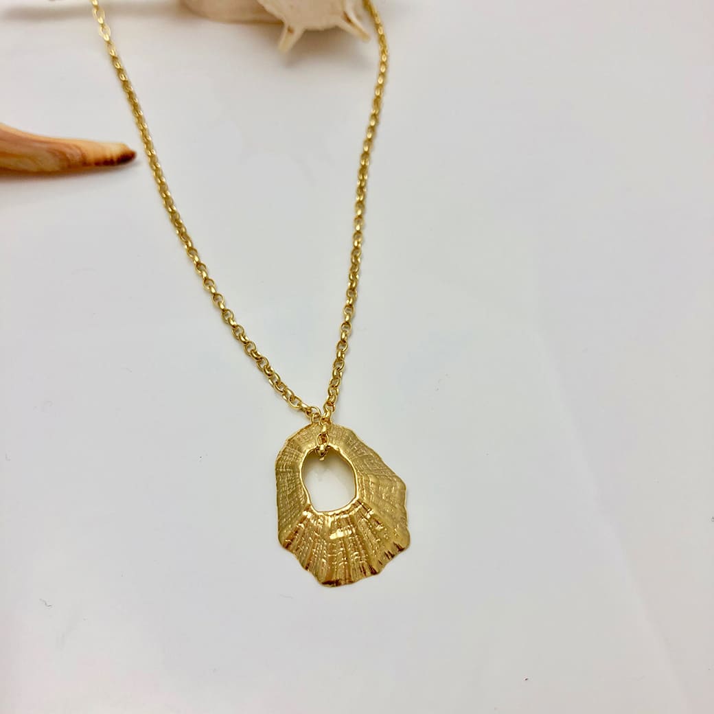 Goldplated Hollow Limpet Shell Necklace - Ocean Collection - Jennifer Kinnear Jewellery