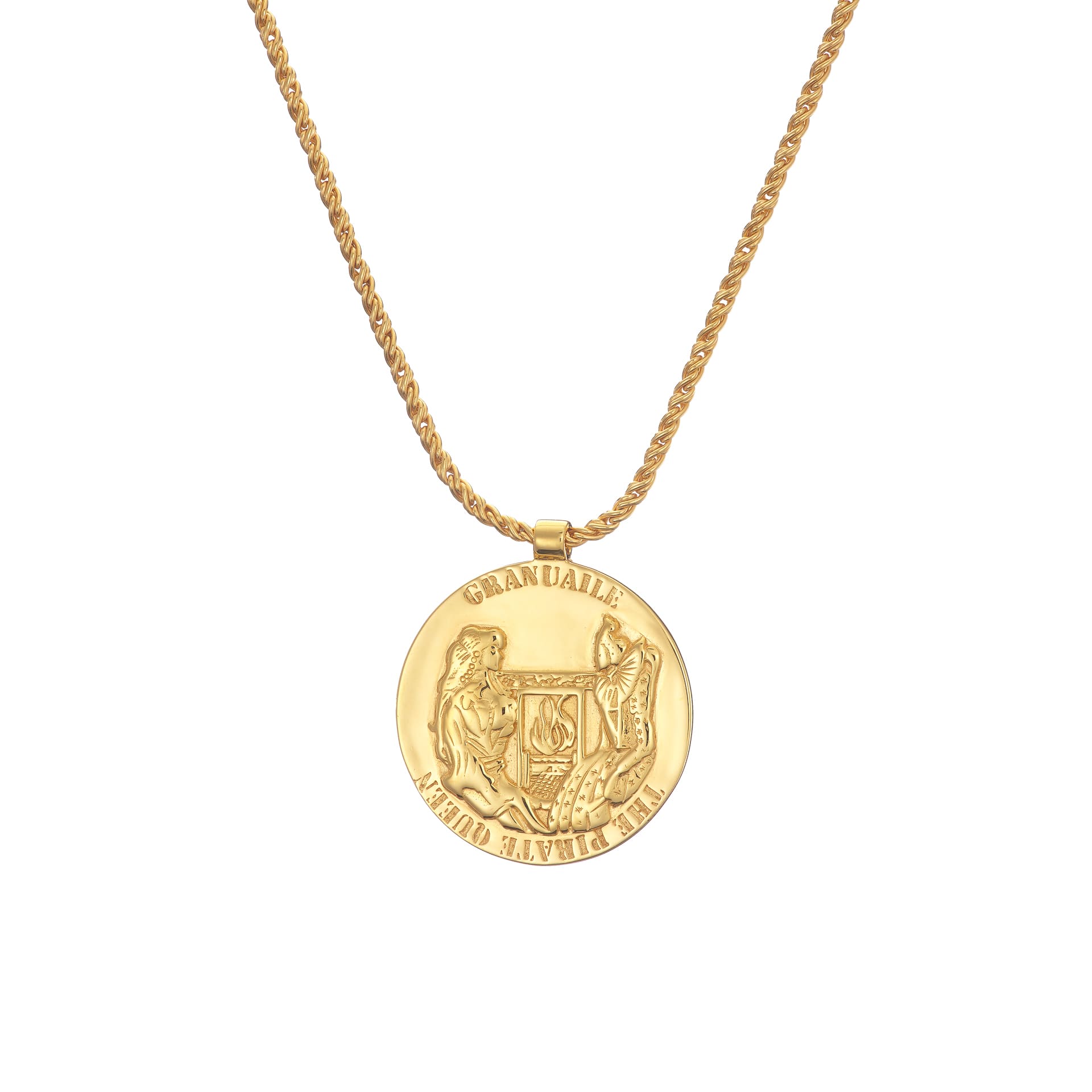 Goldplated Granuaile Medallion Necklace from the Grace O'malley collection