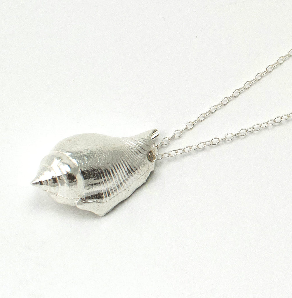 Silver Large Snail Necklace - Jennifer Kinnear Jewellery