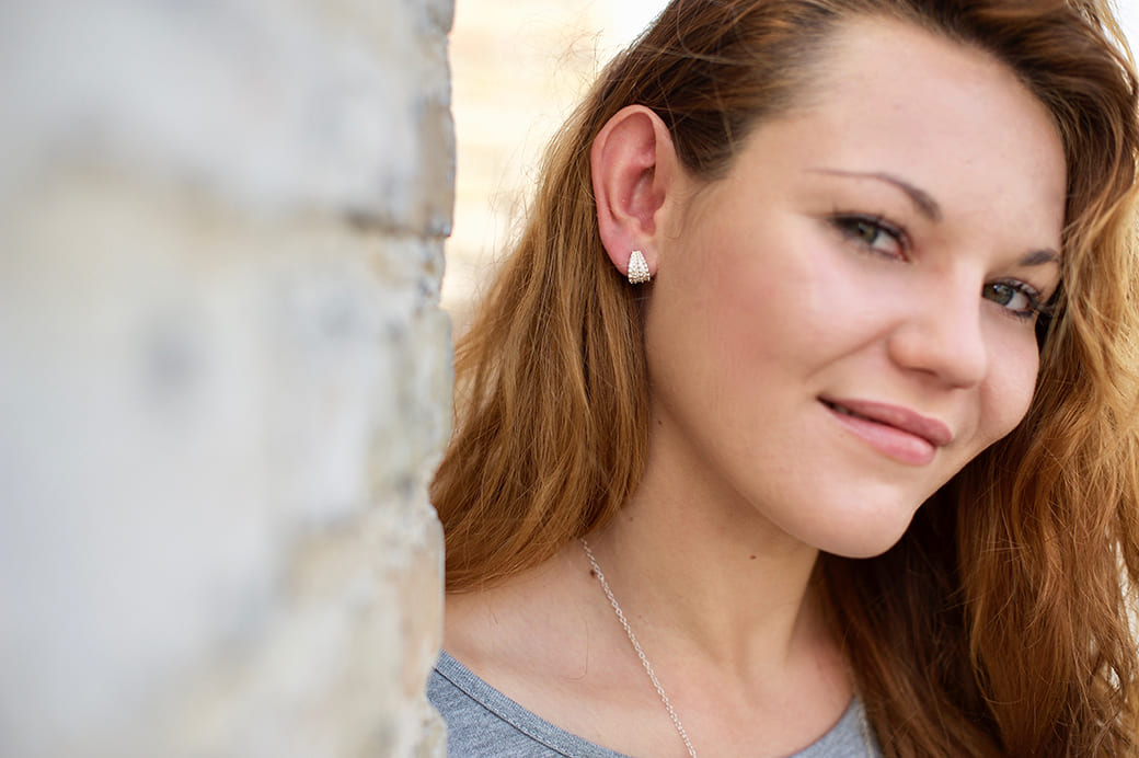 Silver Sea Urchin Wrap Earrings - Ocean Collection - Jennifer Kinnear Jewellery