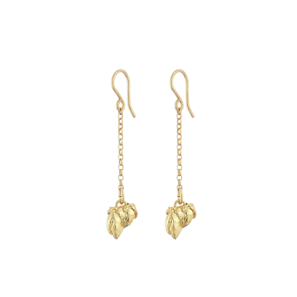 Large Goldplated Percebes Earrings - Ocean Collection - Jennifer Kinnear Jewellery