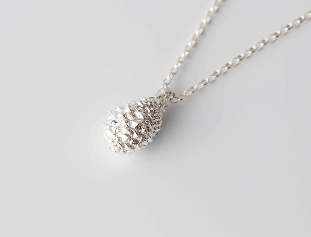 PINE CONE necklace - silver - Jennifer Kinnear Jewellery - charms collection