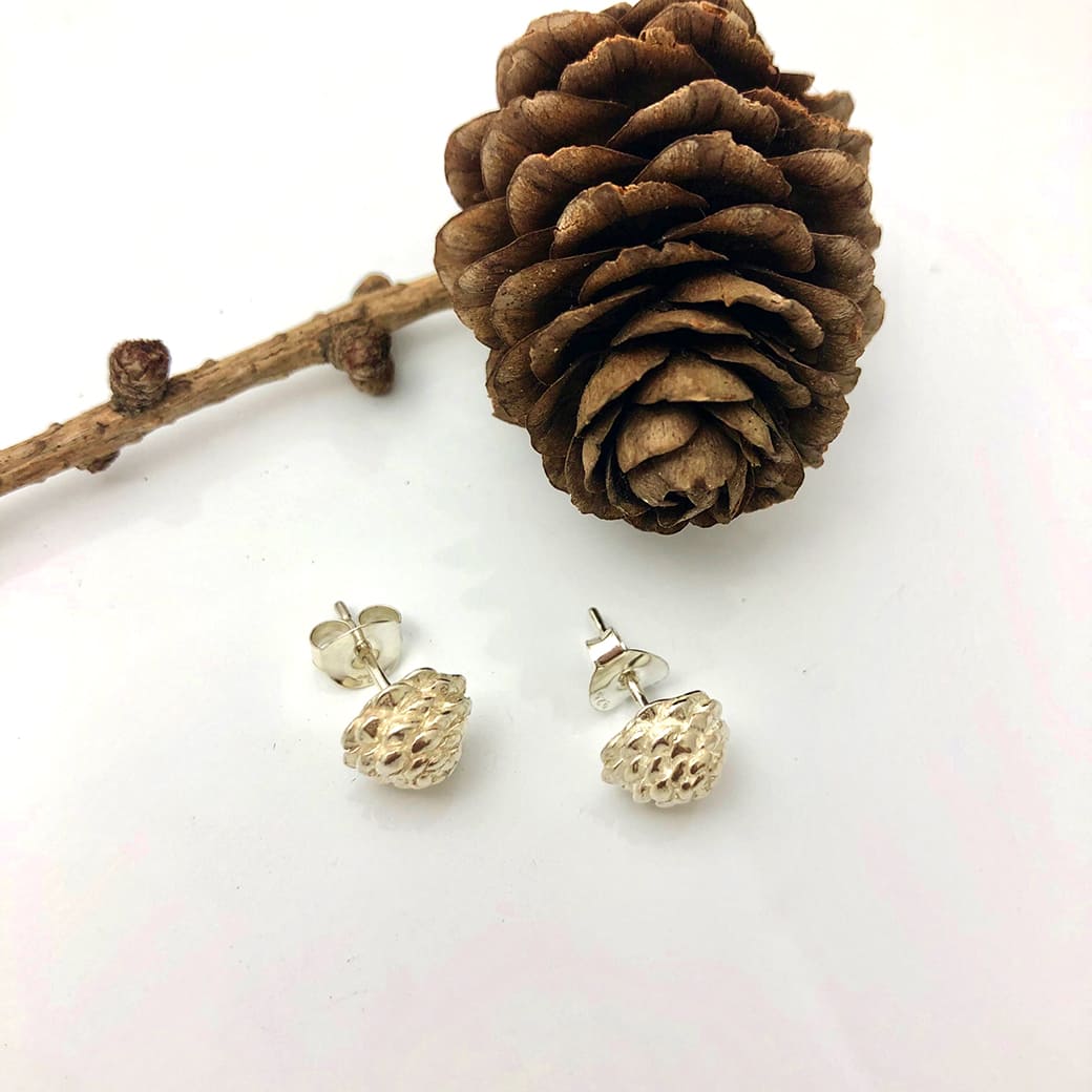 Pine Cone Earrings - Charms Collection - Jennifer Kinnear Jewellery