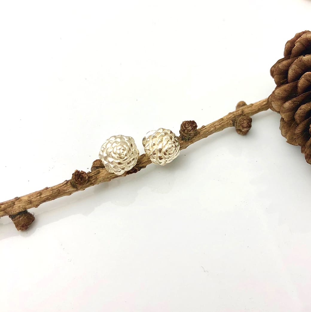 Pine Cone Earrings- Charms Collection - Jennifer Kinnear Jewellery