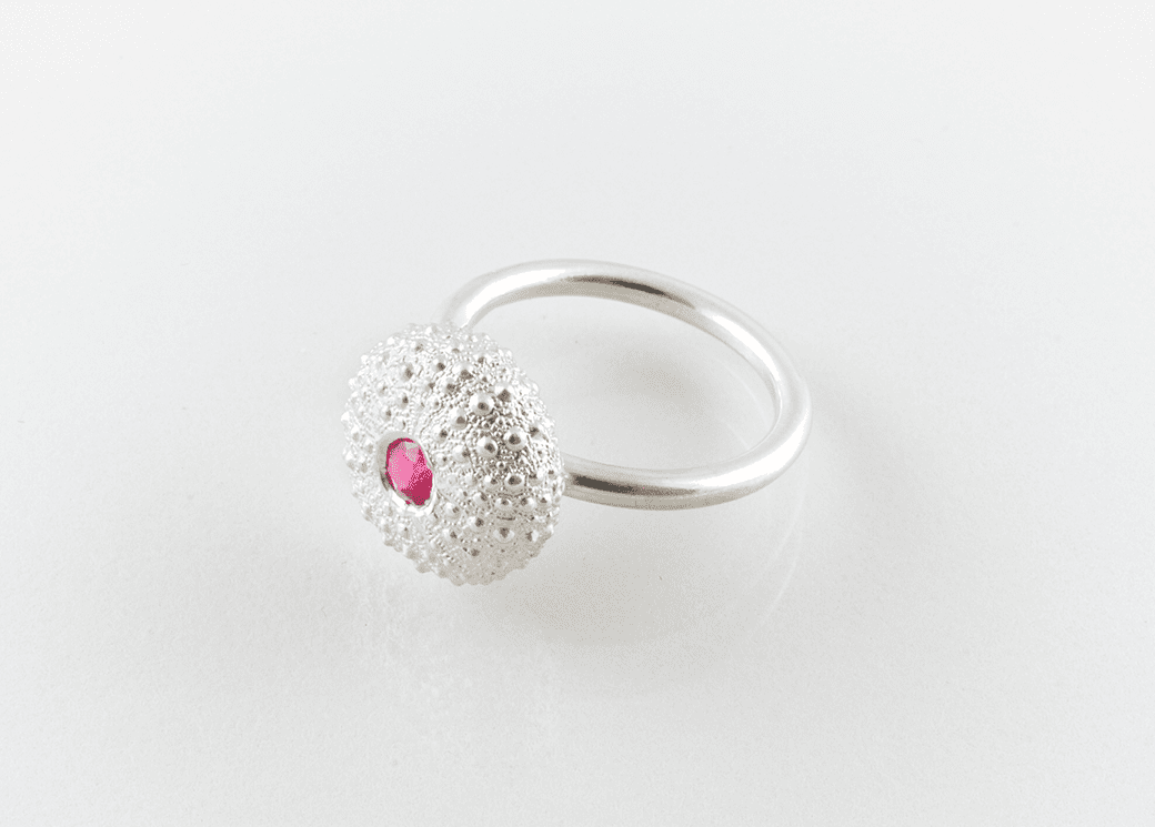 SEA URCHIN ring, small - silver - Jennifer Kinnear Jewellery - sea urchin collection