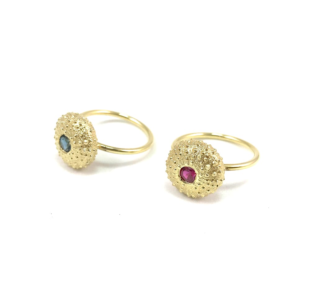Goldplated Sea Urchin Ring - Ocean Collection - Jennifer Kinnear Jewellery