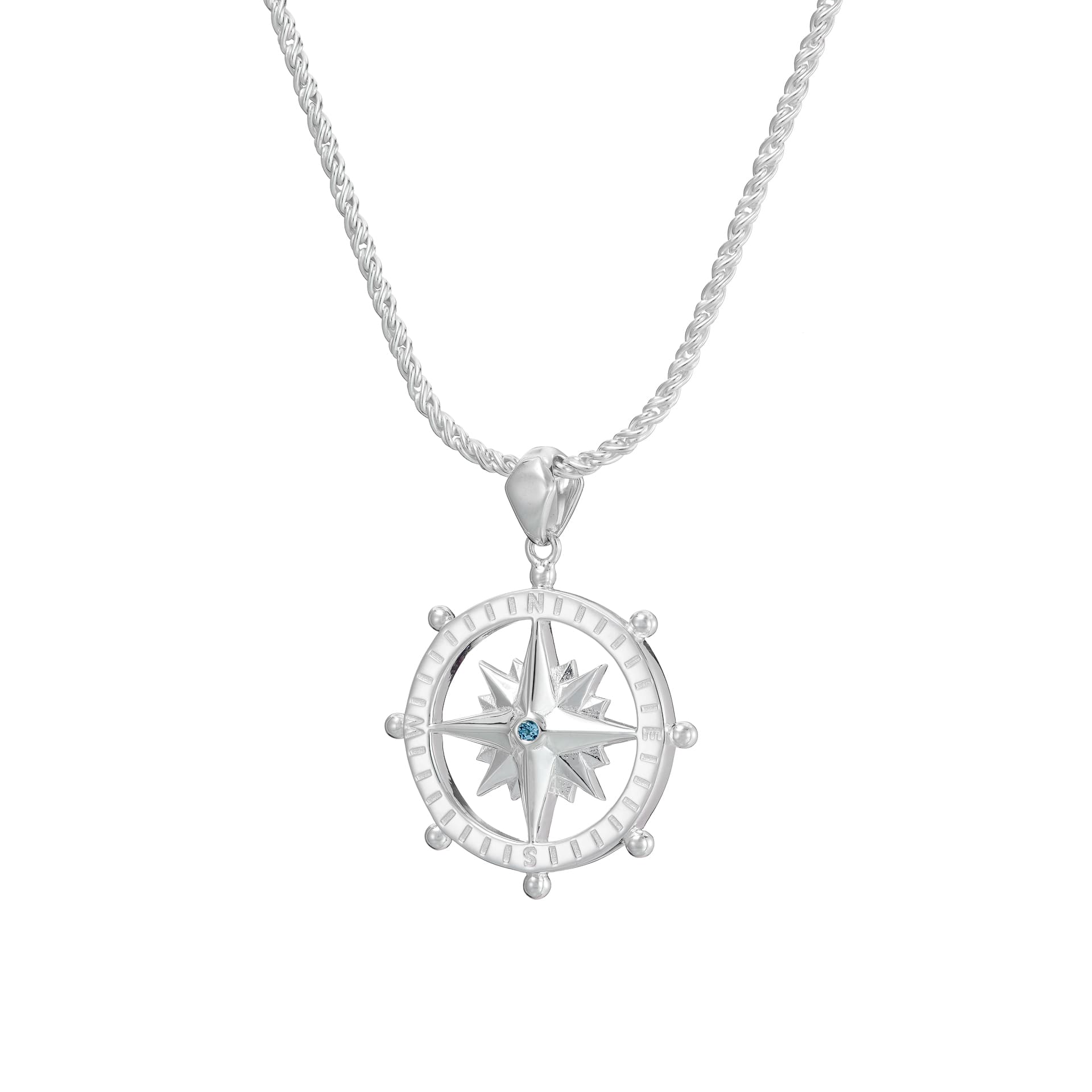 Handmade Silver Compass Necklace from the Grace O'Malley collection, by Jennifer Kinnear.