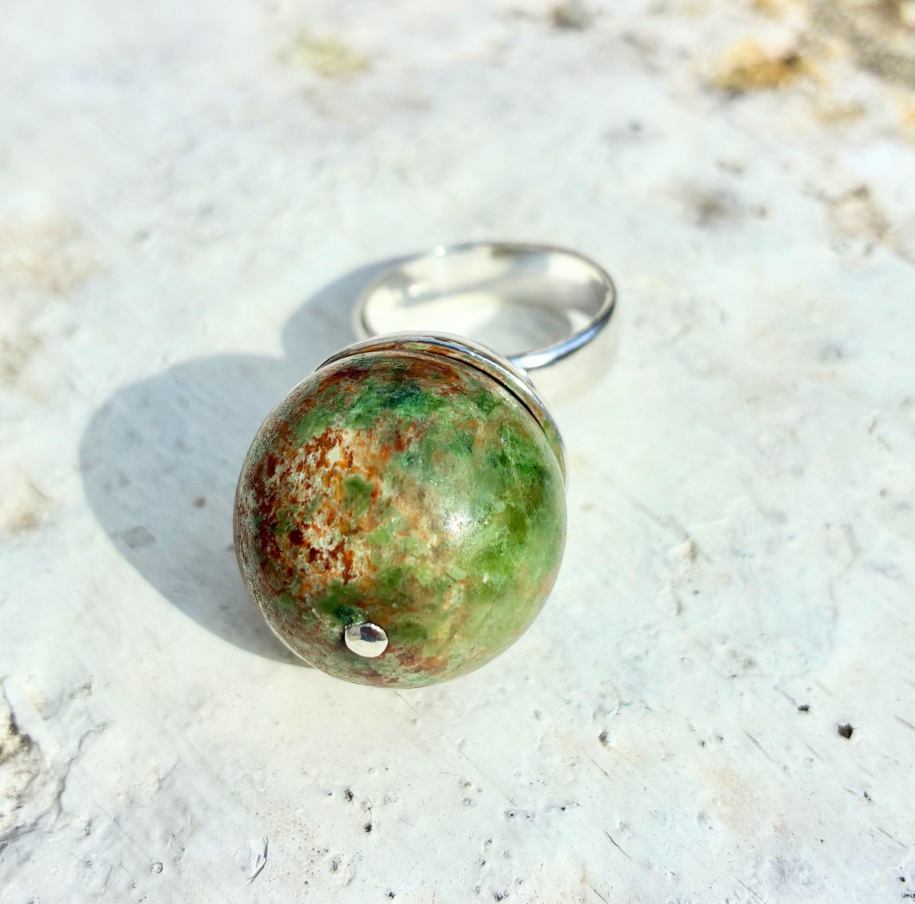GREEN JASPER ring