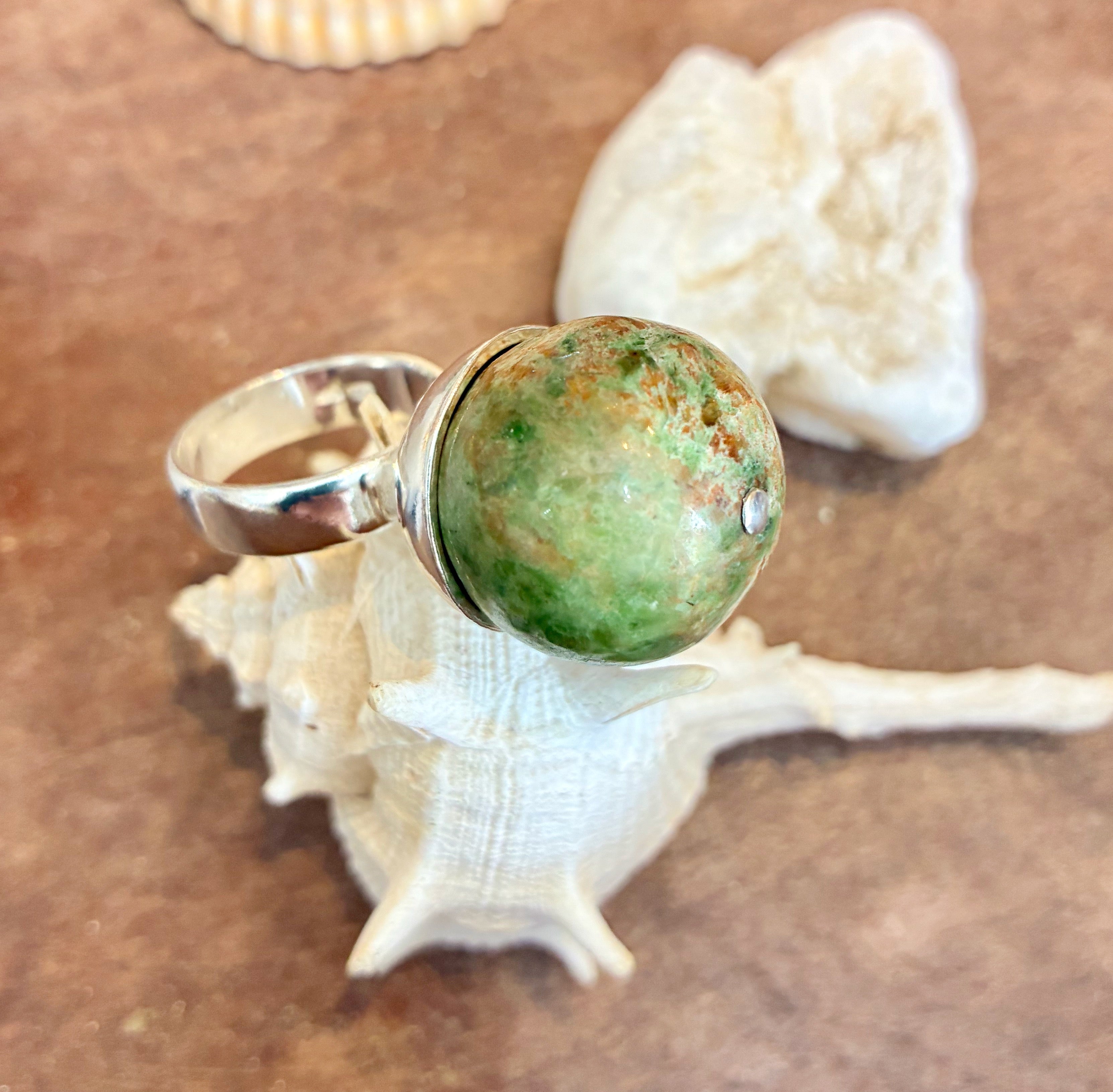 GREEN JASPER ring