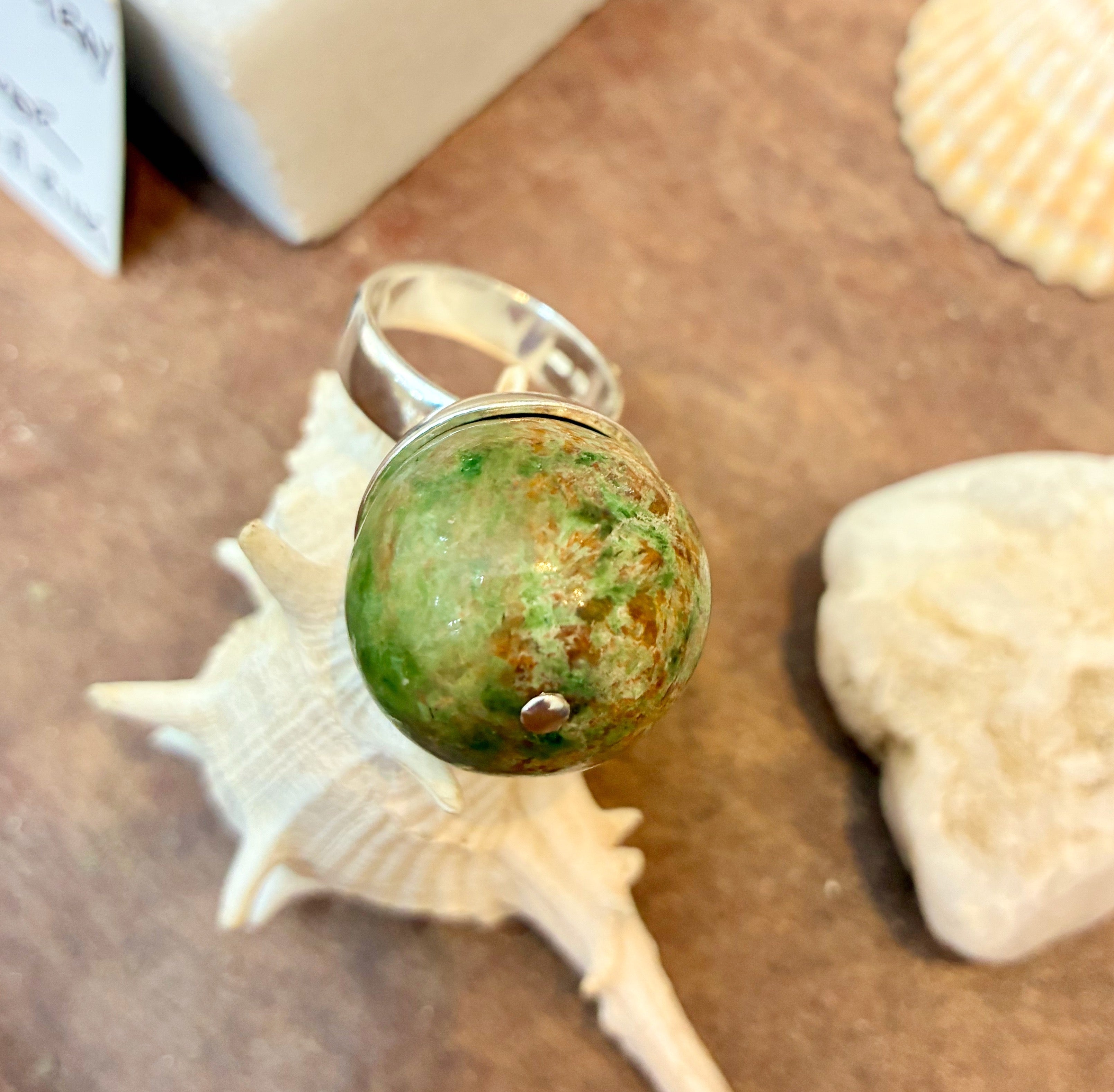 GREEN JASPER ring