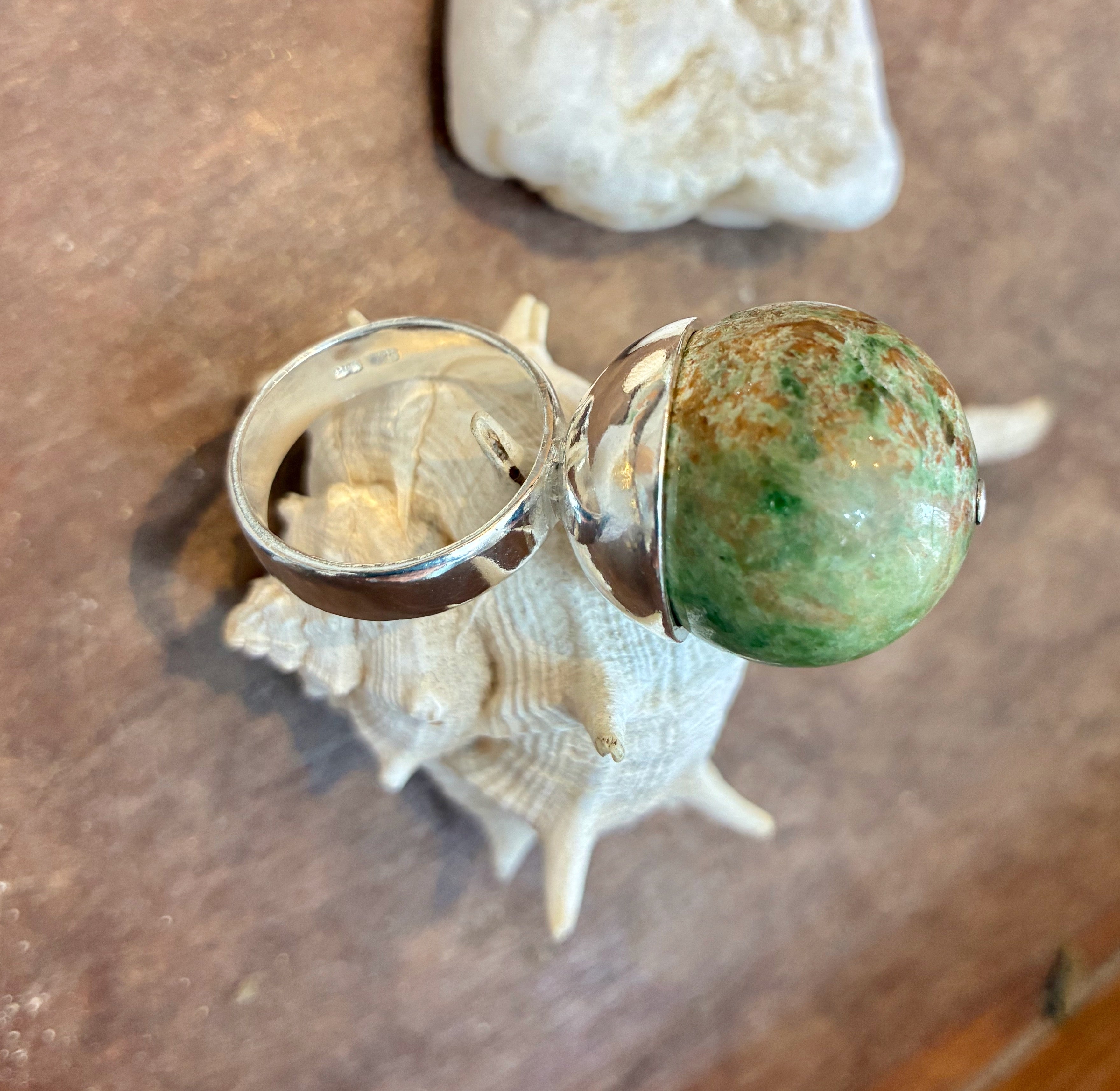 GREEN JASPER ring