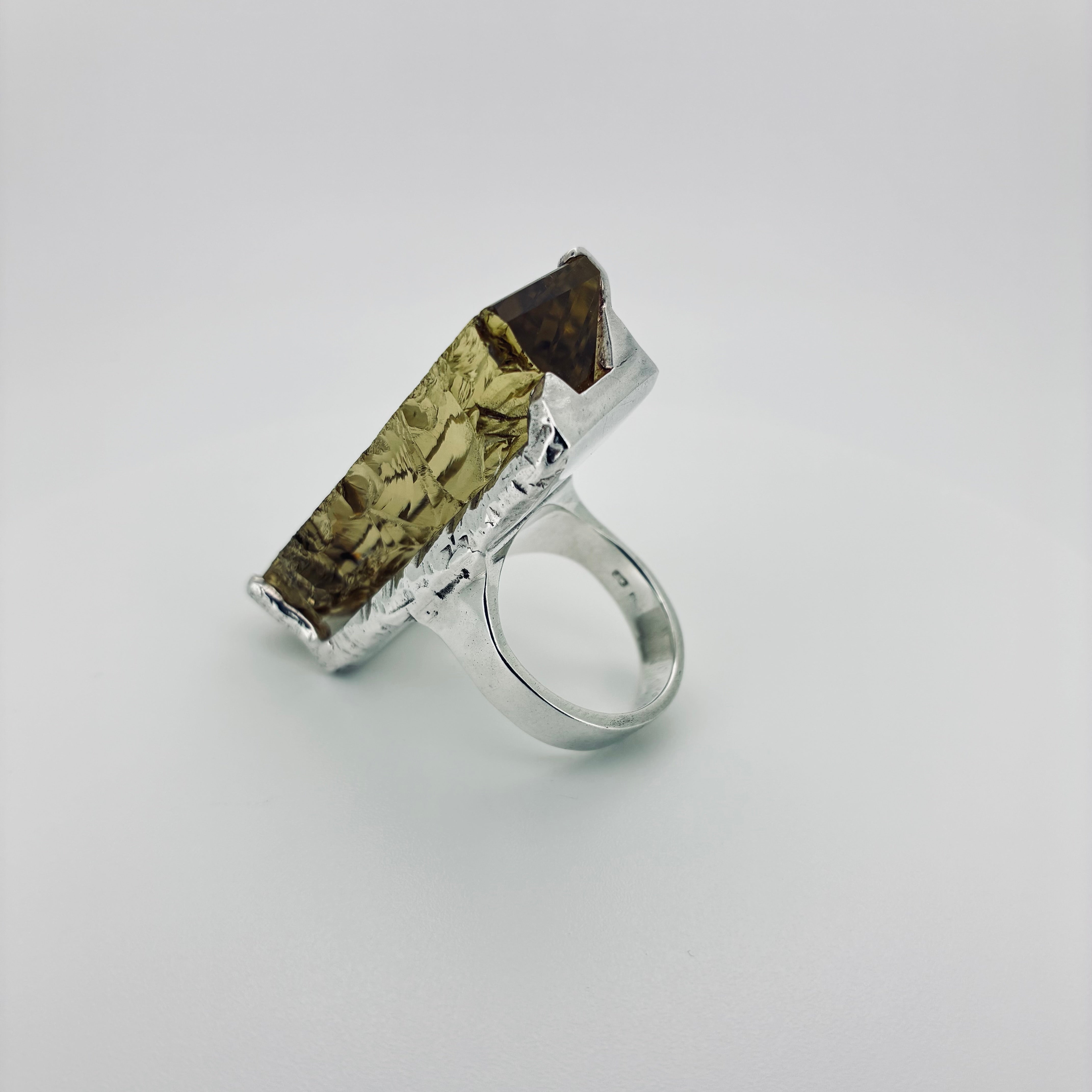 LEMON QUARTZ - Silver and Gold Ring
