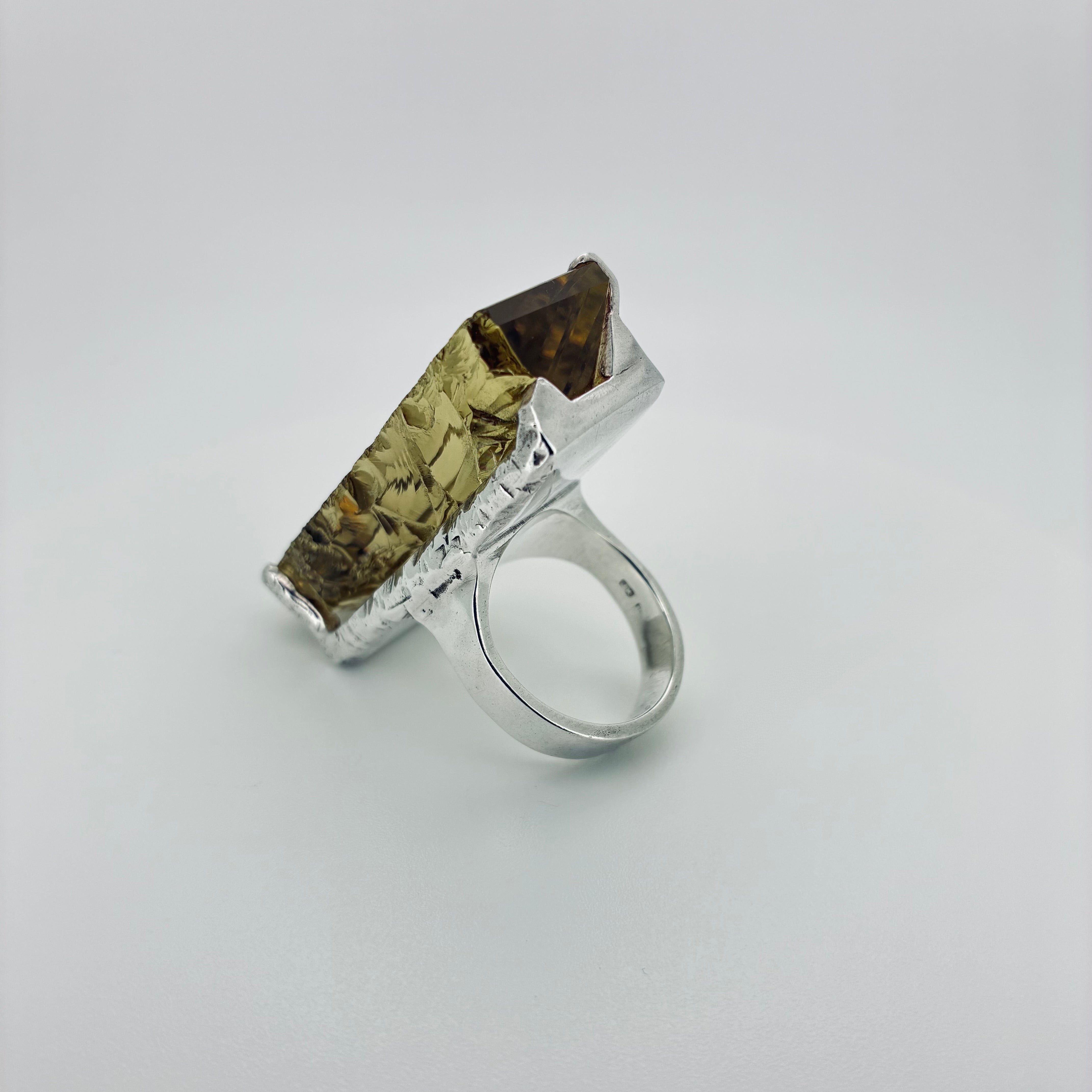 LEMON QUARTZ - Silver and Gold Ring