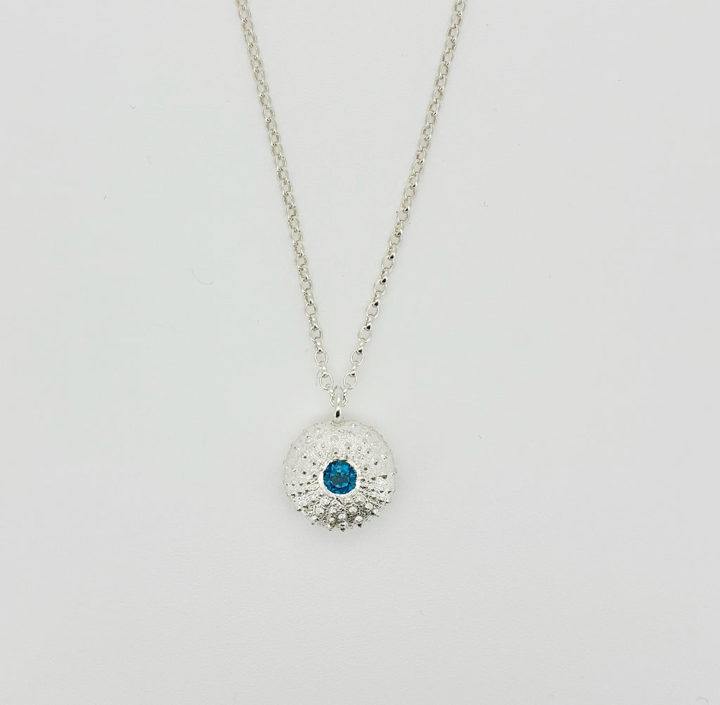 SEA URCHIN Necklace with London Blue Topaz