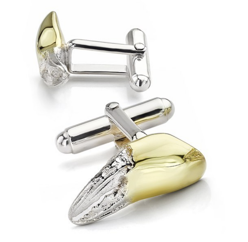 CRAB CLAW cufflinks - silver, gold plated - Jennifer Kinnear Jewellery - crab claw collection