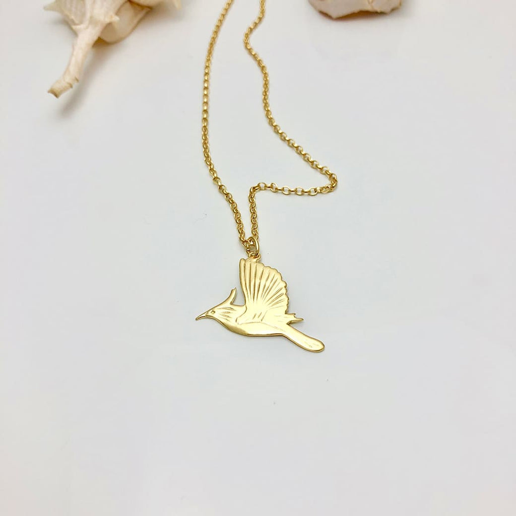 Goldplated Humming Bird Necklace - Charms Collection - Jennifer Kinnear Jewellery