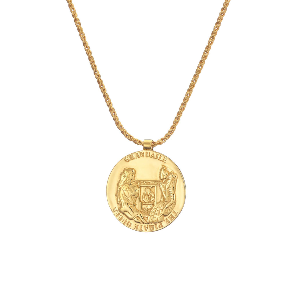 Goldplated Granuaile Medallion Necklace from the Grace O'malley collection