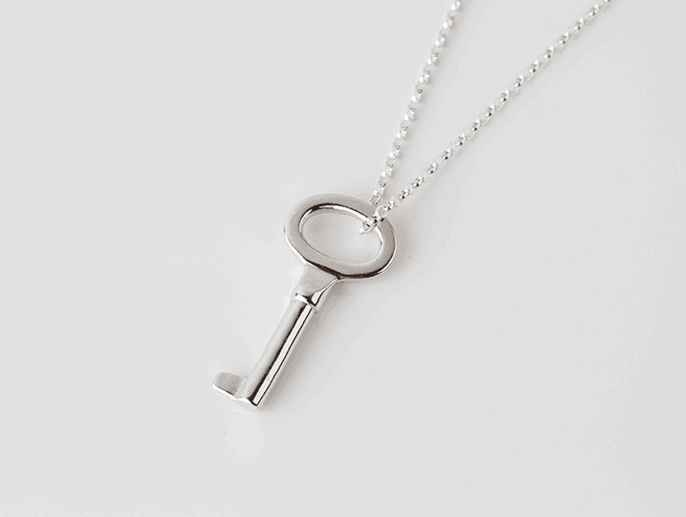 KEY necklace - silver - Jennifer Kinnear Jewellery - charms collection