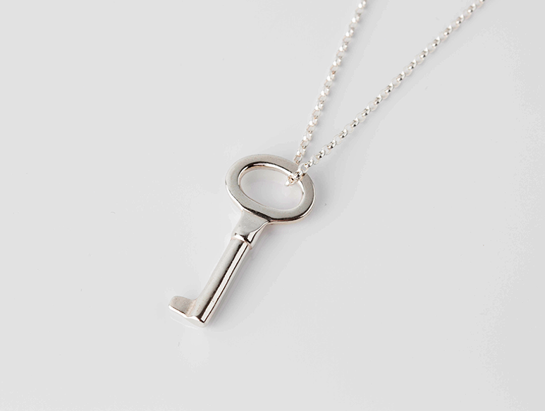 KEY necklace - silver - Jennifer Kinnear Jewellery - charms collection