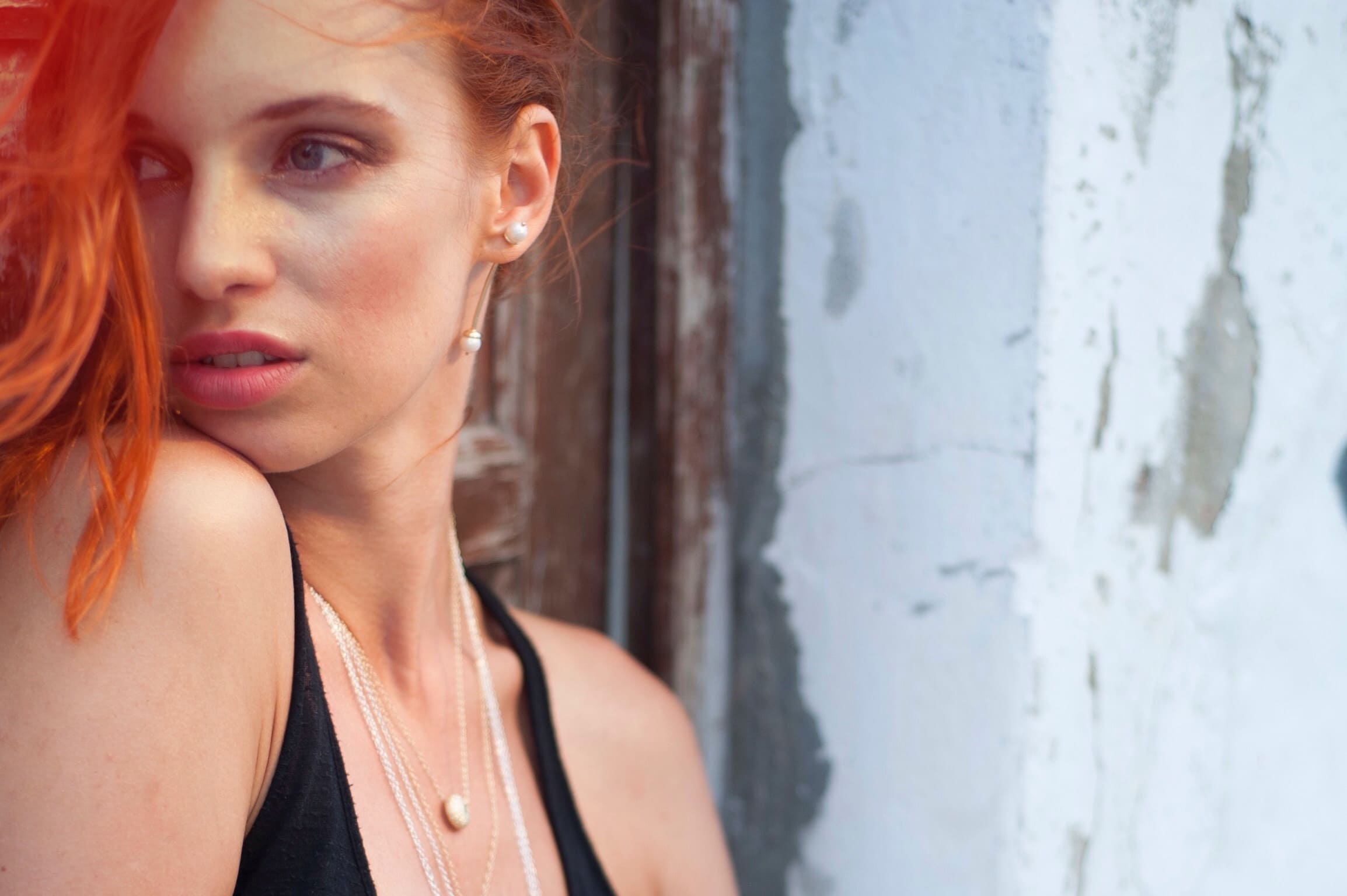 TWIGGY EARRINGS pearl - gold - Jennifer Kinnear Jewellery